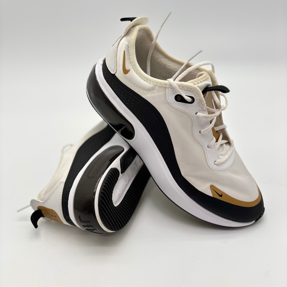 Nike Air Max Dia Mens 10 Sneakers White Black Gold Low‎ Top Running Shoes